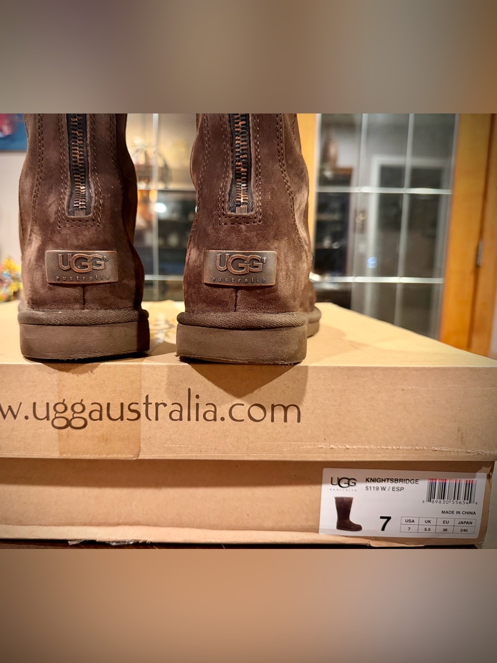 UGG Brown Zip-Back Boots